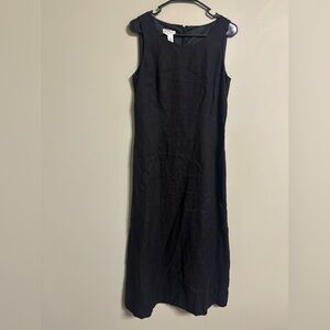 Talbots Irish Linen V-Neck Sleeveless Career Maxi Dress Size 6 Small Back Zip